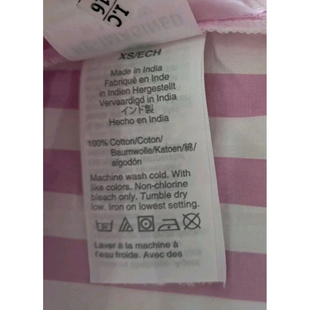 NWT J. Crew Top Women's XS Pink White Collared Popover Tunic Striped Preppy Work - Picture 11 of 13